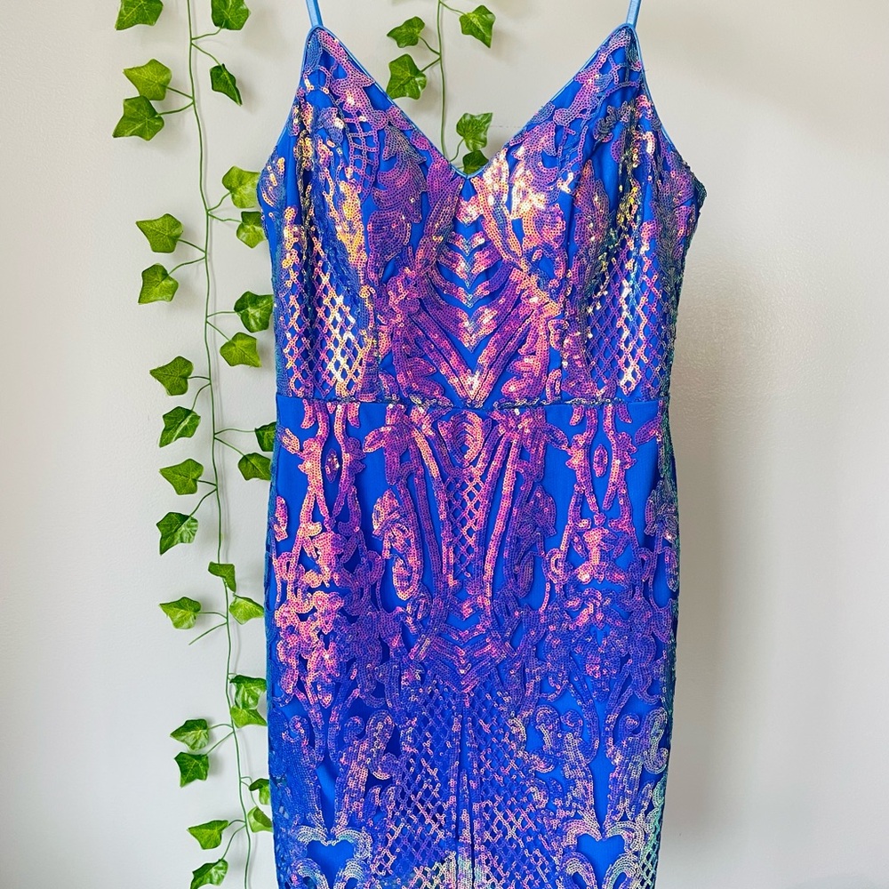 Holographic Blue and Purple Dress